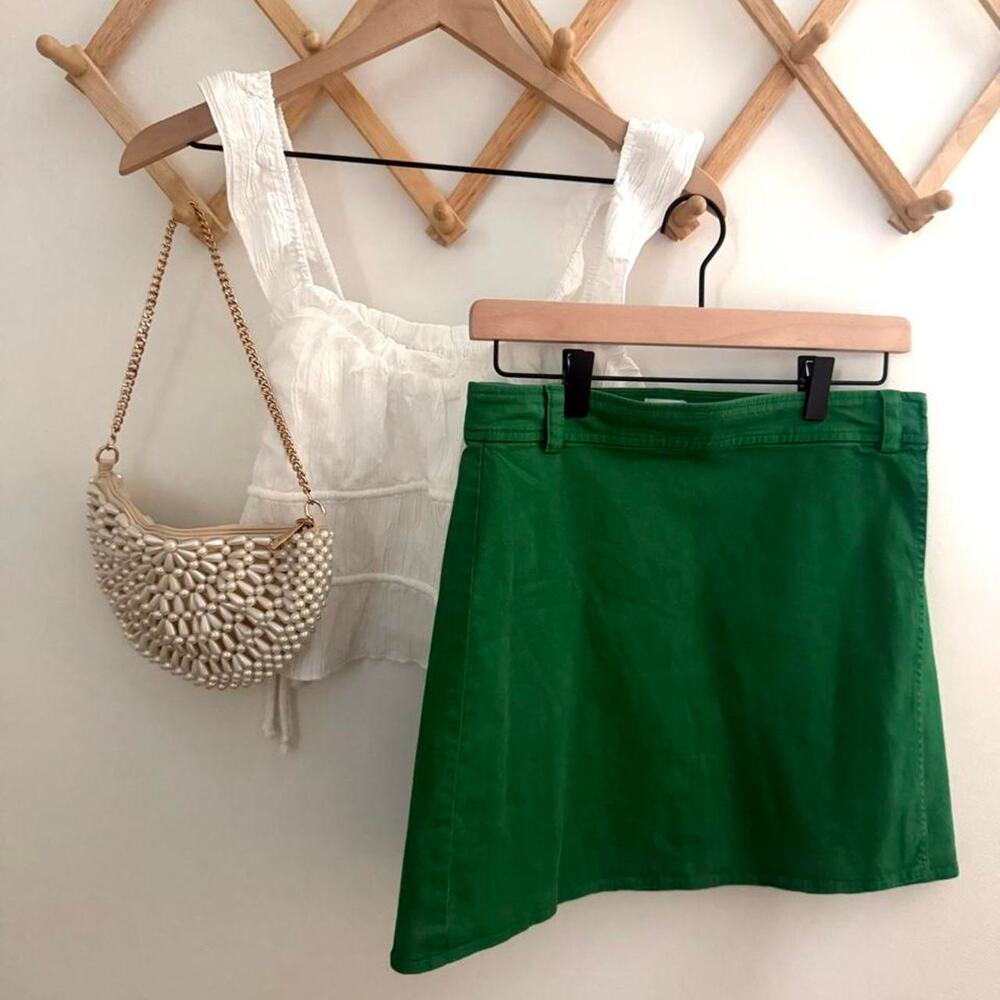 Sunday Best by Aritzia Green Mini Skirt Preppy Coastal Tenniscore